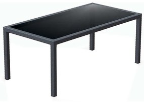 Τραπέζι TAHITI Ανθρακί PP/Τζάμι 180x94x75cm