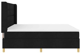 vidaXL Κρεβάτι με ελατήριο με στρώμα Μαύρο 200 x 200 cm ύφασμα