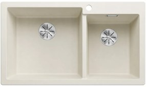 Blanco Pleon 9 Α Soft White SILGRANIT™ PuraDur™ Γρανιτένιος Νεροχύτης Ένθετος με 2 Γούρνες 86x50cm