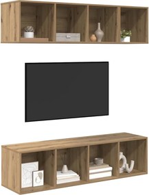 vidaXL Σετ επίπλου τηλεόρασης 3 pcs Artisan Oak Επεξεργασμένο ξύλο