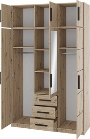 Ντουλάπα Kos 3D Τρίφυλλη με πατάρι - 149.00Χ58.00Χ245.00cm