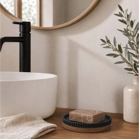 ΑΞΕΣΟΥΆΡ ΜΠΆΝΙΟΥ SOAP HOLDER PLAIN POLYRESIN ACACIA NIAGARA NOIR DO