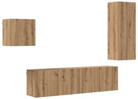 vidaXL Ντουλάπι TV Επιτοίχιο 4 pcs Artisan Oak Επεξεργασμένο ξύλο