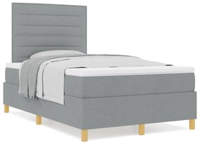 vidaXL Κρεβάτι με Σπαστό Στρώμα Ανοιχτό Γκρι 120x200 cm Ύφασμα