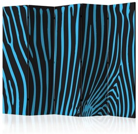 Διαχωριστικό με 5 τμήματα - Zebra pattern (turquoise) II [Room Dividers]