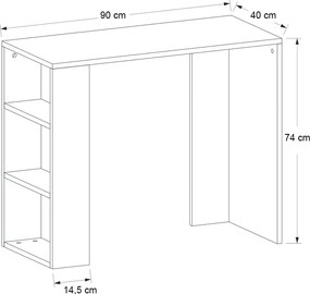 Γραφείο εργασίας Netenia Megapap χρώμα λευκό 90x40x74εκ.