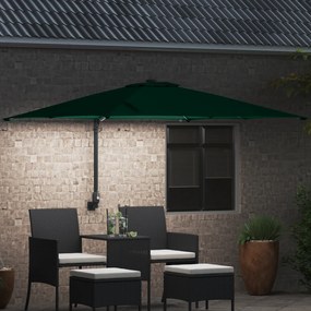 vidaXL Ομπρέλα Κήπου Πράσινο 248.5 x 247.5 x 160 εκ. ύφασμα