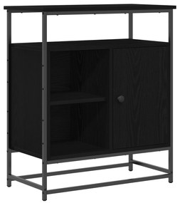 vidaXL Μπουφές Μαύρο Δρυς 69x35x80 εκ. Κατασκευασμένο από Ξύλο και Ατσάλι