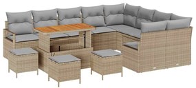 vidaXL Σετ Καναπέ Κήπου 13 pcs Μπεζ, Ανοιχτό Γκρι 110 x 55 x 71 εκ