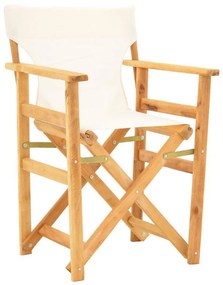 Καρέκλα-πολυθρόνα σκηνοθέτη Kompa μασίφ ξύλο οξιάς φυσικό-πανί Nexus εκρού 56.5x54x88 εκ.