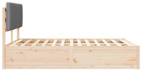 vidaXL Σκελετός Κρεβατιού με Επενδεδυμένο Κεφαλάρι Ανοιχτό γκρι