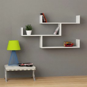 Ραφιέρα τοίχου Tibet Megapap μελαμίνης χρώμα λευκό 119x22x66εκ.-GP037-0042,2