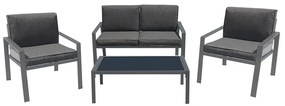 Σαλόνι Κήπου (Σετ 4Τμχ) Rivian Ε6846 Anthracite Four Seater
