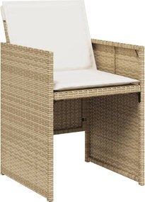 vidaXL Σετ Τραπεζαρίας Κήπου 13 τεμ. Μπεζ Συνθ. Ρατάν με Μαξιλάρια