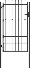 vidaXL Πύλη Φράχτη ASTEN 100 x 175 cm Μέταλλο Μαύρο Κλειδώσιμο