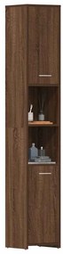 vidaXL Ντουλάπι Μπάνιου Καφέ Δρυς 30x30x183,5 εκ. Επεξεργασμένο Ξύλο