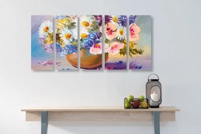 5 μέρη εικόνα ελαιογραφία με καλοκαιρινά λουλούδια - 200x100
