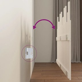 vidaXL Κεφαλάρι Τοίχου Λευκό 146,5x3x80 εκ. από Μασίφ Ξύλο Πεύκου
