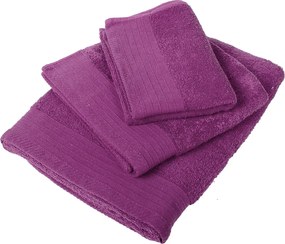 Πετσέτες Μπάνιου (Σετ 3τμχ) Dimcol Πενιέ 500gsm Μωβ