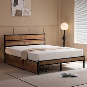 Κρεβάτι Διπλό Pallet (Για Στρώμα 160x200cm) Ε8431,1 162x207x95cm Black-Walnut Double