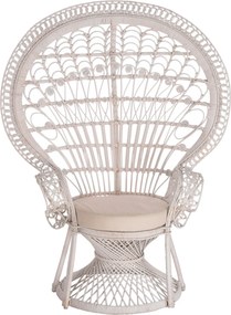 ΠΟΛΥΘΡΟΝΑ ROYAL PEACOCK HM9342.02 RATTAN ΣΕ ΛΕΥΚΟ-ΜΑΞΙΛΑΡΙ ΛΕΥΚΟ 114x72x150Yεκ.