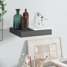 vidaXL Ράφι Τοίχου Γυαλιστερό Γκρι 23x23,5x3,8 εκ. MDF