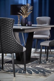 VINSTON extension table, color: top - dark grey / black, legs - black DIOMMI V-CH-VINSTON-ST