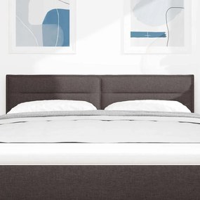 vidaXL LED κεφαλάρι Σκούρο Καφέ ύφασμα