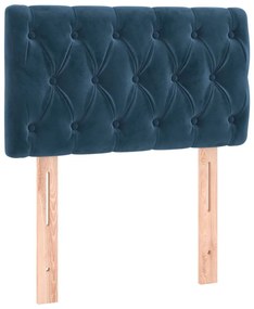 vidaXL Κεφαλάρι Κρεβατιού LED Σκούρο Μπλε 80x7x78/88 εκ. Βελούδινο