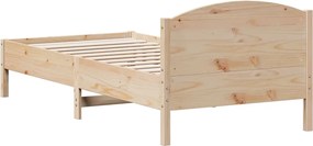 vidaXL Σκελετός Κρεβατιού Χωρίς Στρώμα 100x200 εκ. Μασίφ Πεύκο