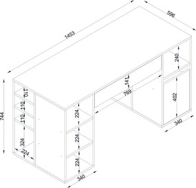 Γραφείο εργασίας Pontus Megapap χρώμα λευκό 145x60x74,4εκ.