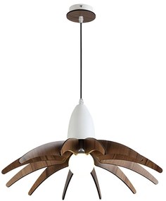 Φωτιστικό Οροφής ZM170041P White &amp; Brown Mdf, Metal
