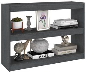 vidaXL Βιβλιοθήκη/Διαχωριστικό Χώρου Γκρι 100x30x71,5 εκ. Ξύλο Πεύκου