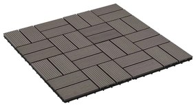vidaXL Πλακάκια Deck 22 τεμ. Σκούρο Καφέ 30 x 30 εκ. 2 μ² από WPC