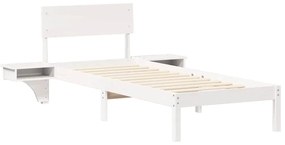 VidaXL Σκελετός Κρεβατιού Λευκό 75 x 190 cm Στερεά ξυλεία πεύκου