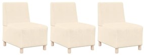 vidaXL Μοναδικός Καναπές χωρίς Χερούλια 3 pcs Κρεμ 55 x 74 x 82 εκ.