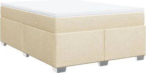 vidaXL Κρεβάτι Boxspring με Στρώμα Κρεμ 140x200 εκ. Υφασμάτινο