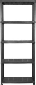 vidaXL Ραφιέρα Αποθήκευσης 5 Επιπέδων Μαύρη 71x38x170 εκ. Πλαστική