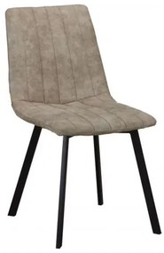 BETTY καρέκλα Μεταλ.Μαύρη/Ύφ.Suede Μπεζ 45x60x87 cm ΕΜ791,3