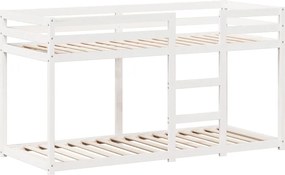 vidaXL Κουκέτα με Οροφή Λευκό 80x200 εκ. από Μασίφ Ξύλο Πεύκου