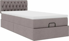 vidaXL Οθωμανικό κρεβάτι με στρώμα Taupe 90x190cm ύφασμα