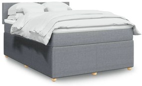 Κρεβάτι Boxspring με Στρώμα Αν. Πράσινο 160x200εκ Υφασμάτινο - Γκρι