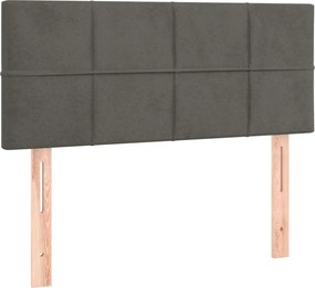 vidaXL Κρεβάτι Boxspring με Στρώμα Σκούρο Γκρι 80x200 εκ. Βελούδινο