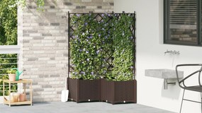 vidaXL Γλάστρα Κήπου με Πλέγμα 3 τμχ Καφέ 80x80x143 εκ