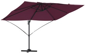 vidaXL Κάντιλερ Ρόμα Παράσολ Μπορντώ Κόκκινο 352x251x260 εκ. Αλουμίνιο