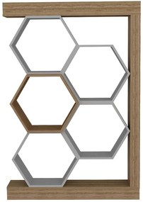 Βιβλιοθήκη Artemis 322RTC1114 90x24,6x140cm Walnut-White
