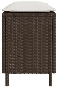 vidaXL Πάγκος κήπου με μαξιλάρι γκρι 110x30x40,5 cm Poly Rattan