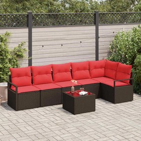 vidaXL Σετ Καναπέ 7 pcs Καφέ συνθετικό ρατάν