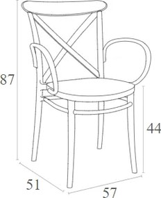 ΠΟΛΥΘΡΟΝΑ ΚΡΟΣ XL DARK GREY ΠΟΛ/ΝΙΟΥ 57Χ51Χ87εκ.