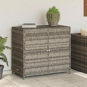 vidaXL Ντουλάπι Αποθήκευσης Κήπου Γκρι 83x45x76 εκ. από Συνθ. Ρατάν
